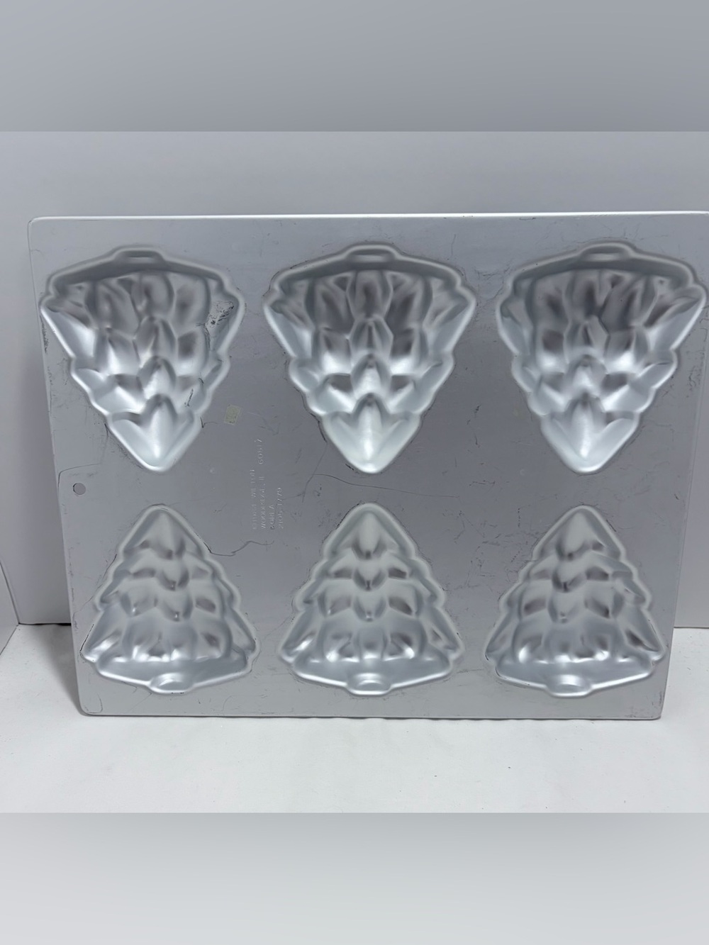 Vintage Wilton 1984 Christmas Tree Silver Cake Pan